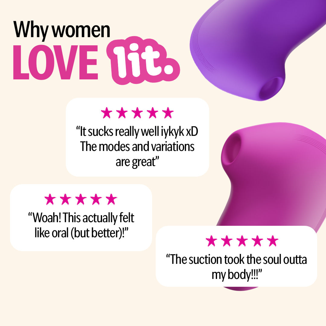 Women reviews for LIT Suction Massager praising suction power and oral-like experience.