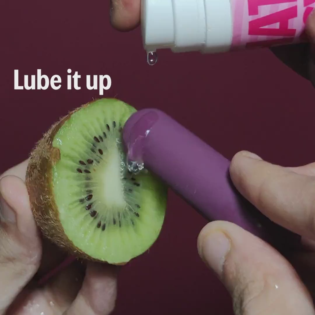 bullet massager product demo with water based lube